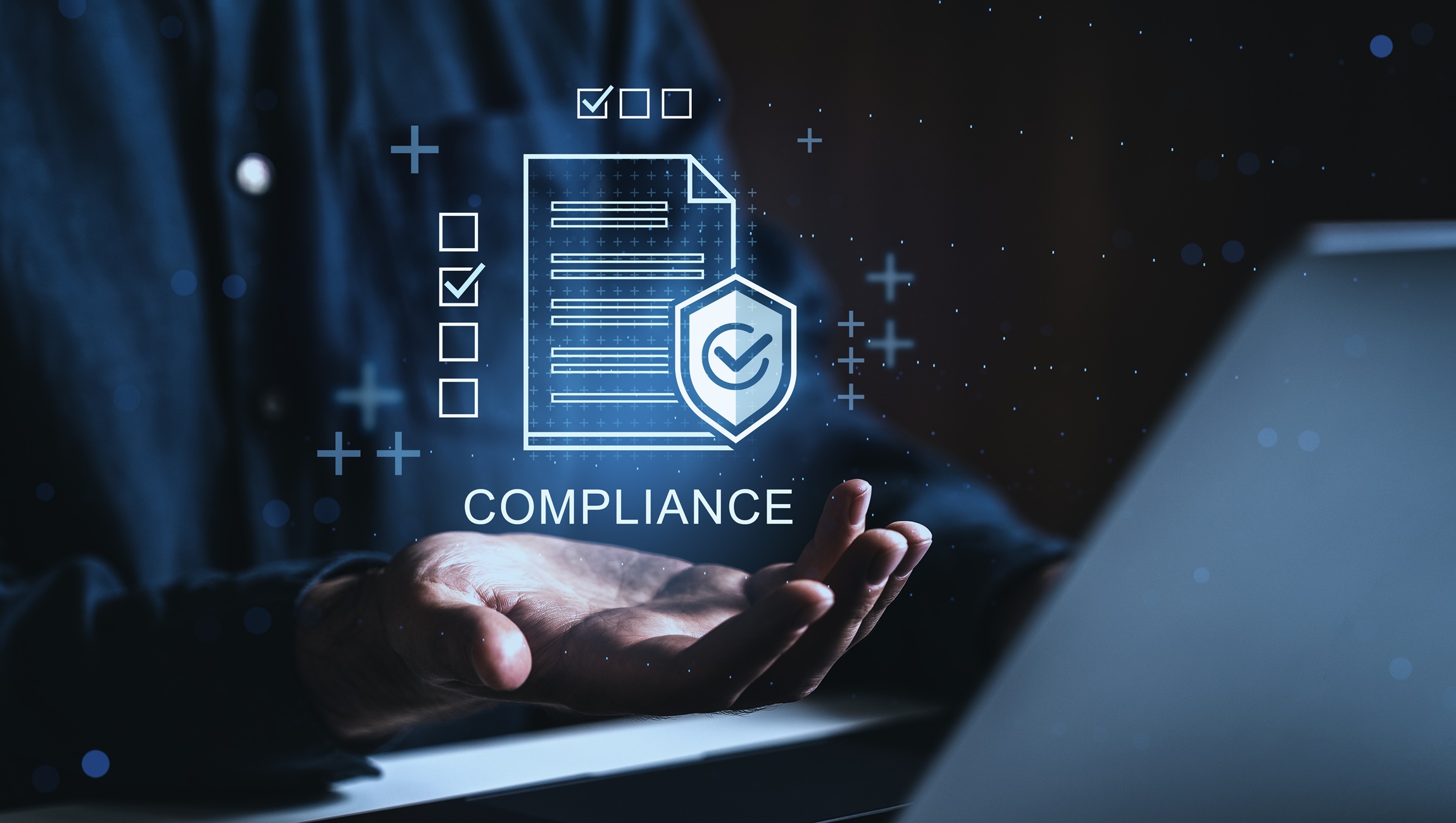 Digital compliance and governance interface visualizing automated regulatory controls, continuous compliance monitoring, and software-driven operational oversight.