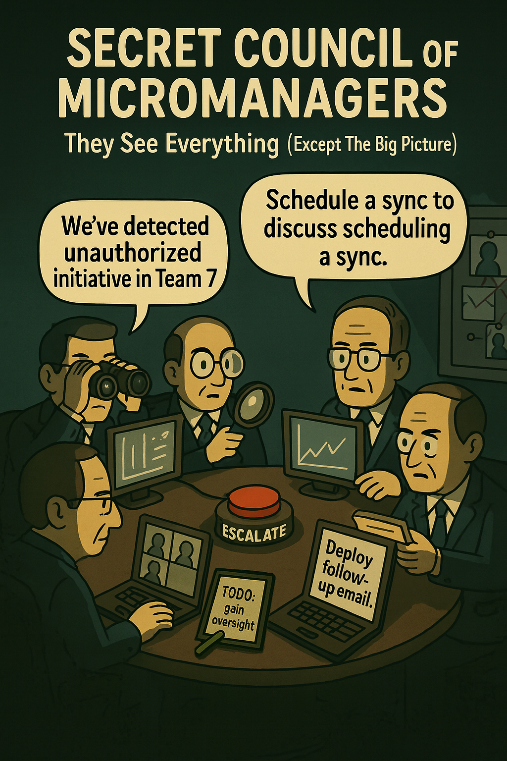 Secret Council of Micromanagers – They See Everything (Except The Big Picture)